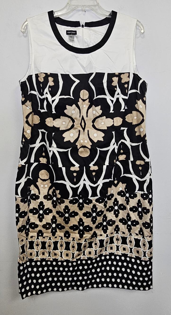 NWT Gerry Weber Womens Multi-Pattern Block Print Sheath Dress-Size 14